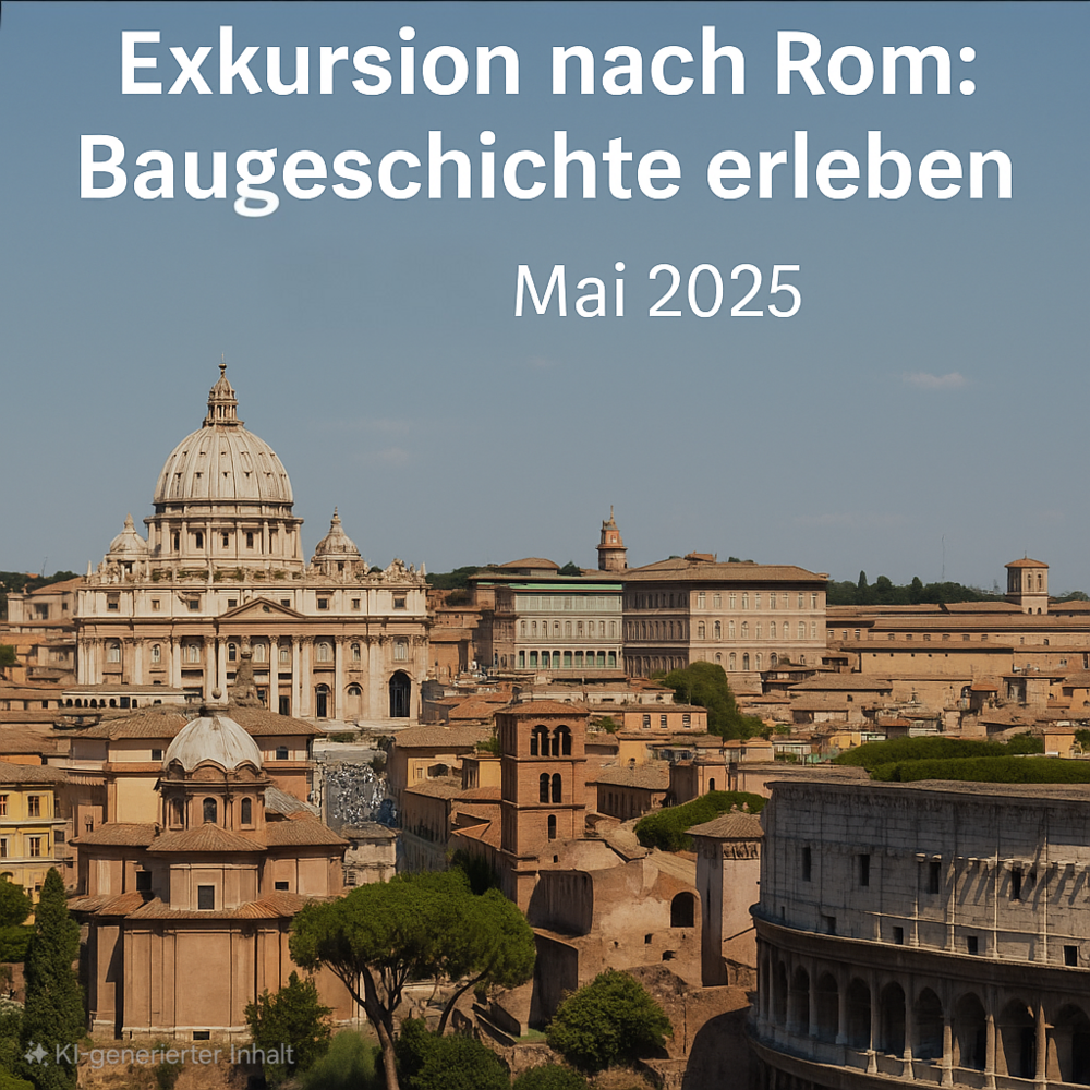 Einladung und Plakat für die Rom-Exkursion des FBBU 2025