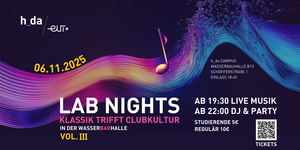 Für die LAB NIGHTS Vol. III am 06.11. in der Wasserbauhalle startet der Vorverkauf