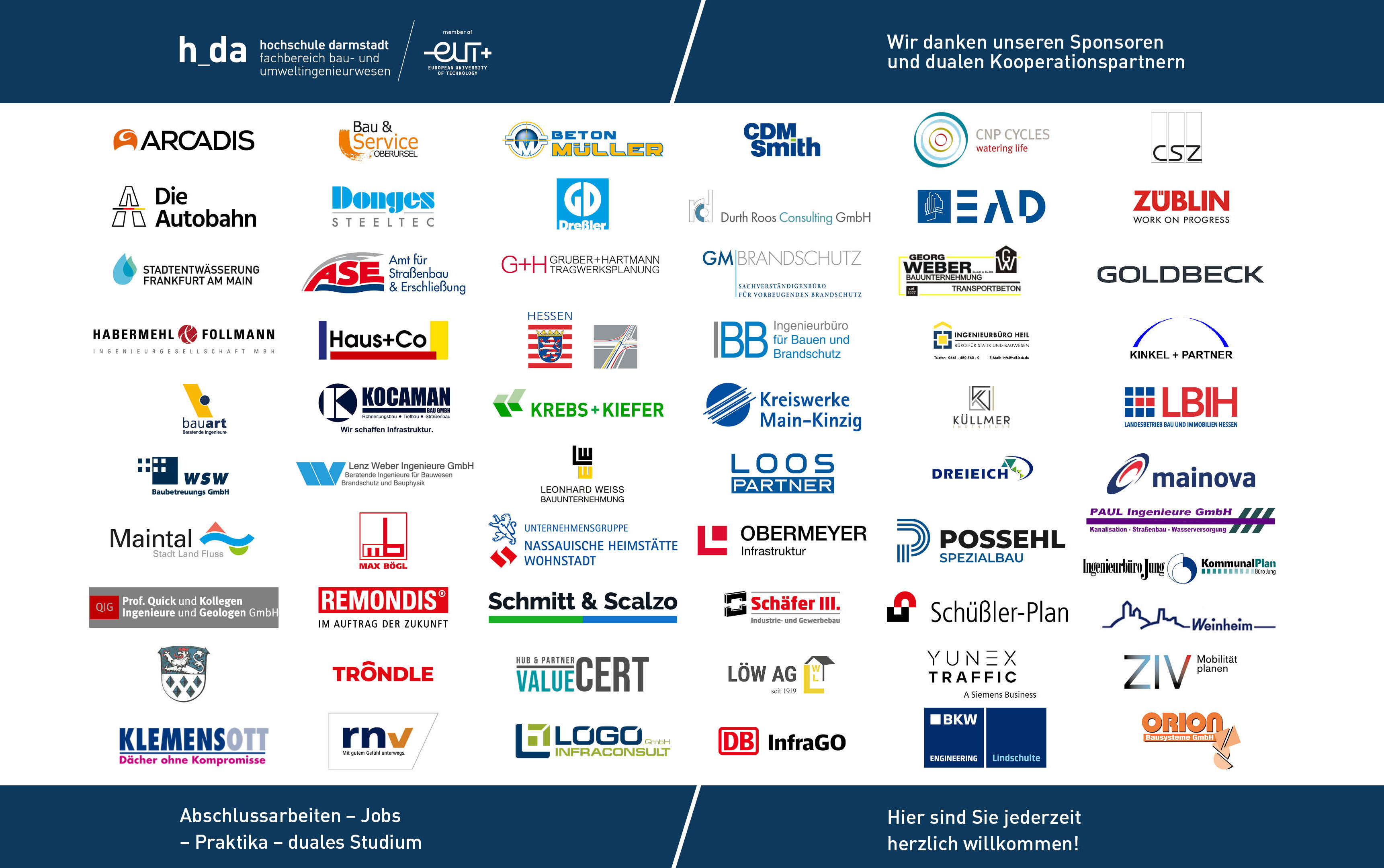 Logowall mit Sponsoren des Fachbereichs