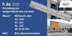 Einladung zur langen Nacht des Lernens am 03.06. / 01.07. / 22.07. ab 17:00 in der Wasserbauhalle