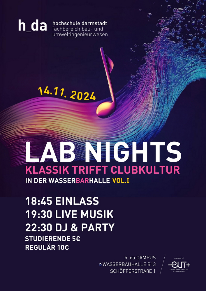 Buntes Einladungsplakat zu den Lab Nights