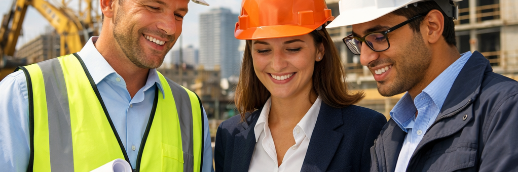 Bauprofis im Teamwork auf der Baustelle